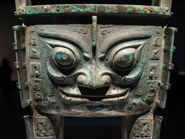 礼器制式揭秘,金属与玉石结合的饕餮纹,尽显青铜时代威仪
