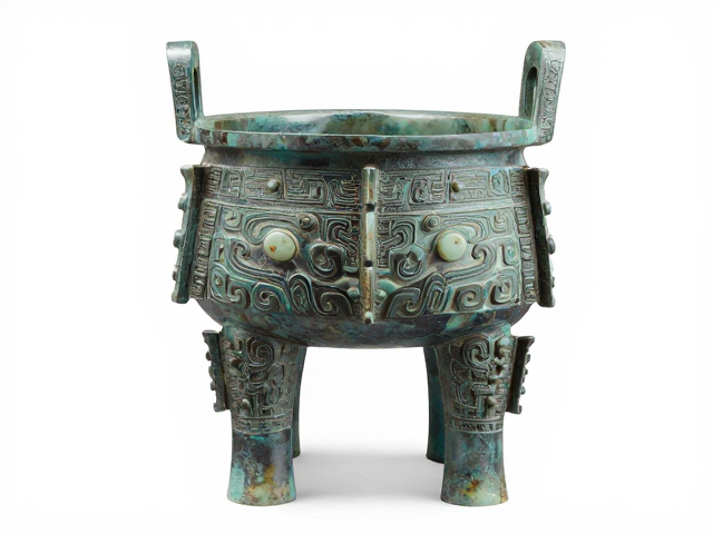 礼器制式揭秘,金属与玉石结合的饕餮纹,尽显青铜时代威仪
