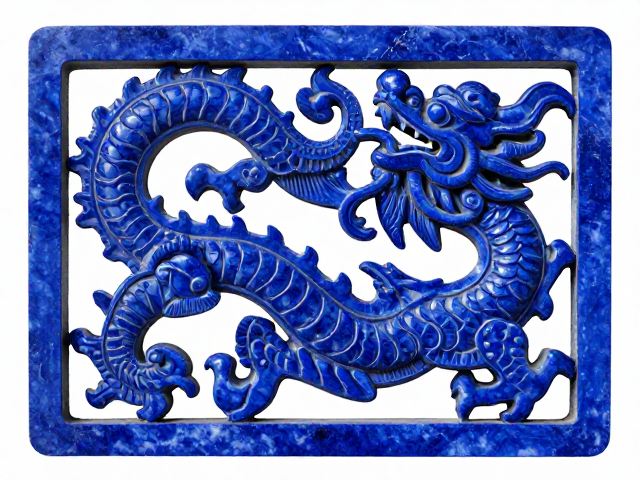青金石蟠螭龙纹镂空雕刻,古法工艺鉴赏与市场价值解析