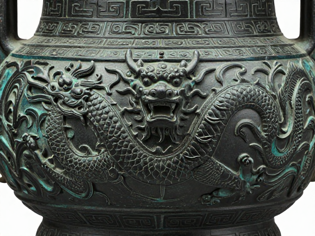蟠螭龙纹錾刻技艺,神兽造型的古韵之美