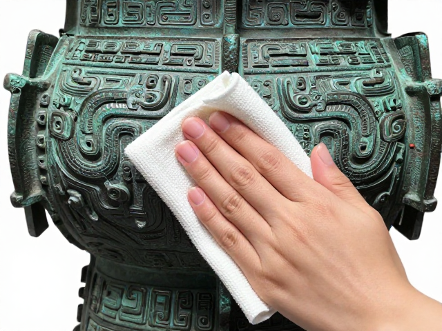 湖北随州出土蟠螭龙纹青铜器保养,软布轻拭避腐蚀