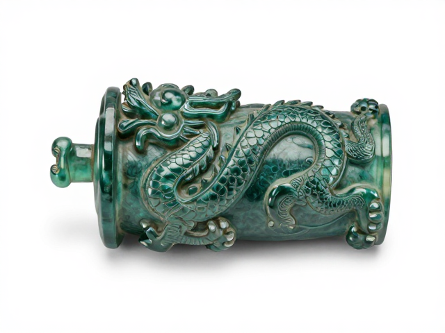 蟠螭龙纹琉璃冥器,古代丧葬文物鉴赏与历史价值解析