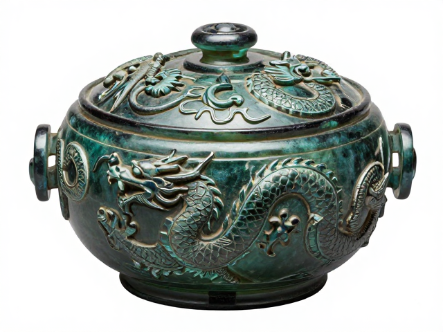 蟠螭龙纹琉璃冥器，古代丧葬文物鉴赏与历史价值解析