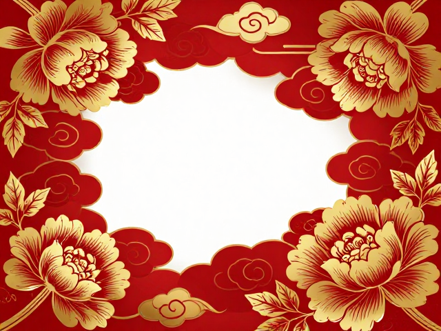 赤金牡丹流云纹样，传承东方美学，尽显奢华气韵与文化底蕴