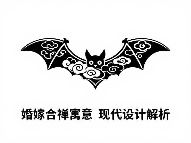 流云纹样蝙蝠婚嫁头饰,传统吉祥寓意与现代设计解析