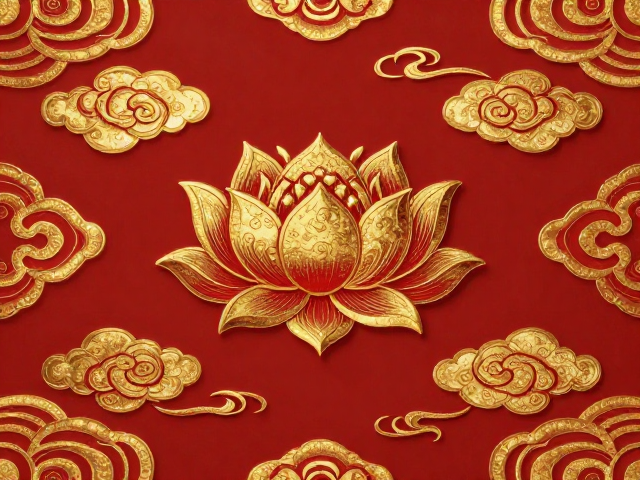 赤金璀璨流云纹样莲花,东方美学与珠宝设计的极致融合