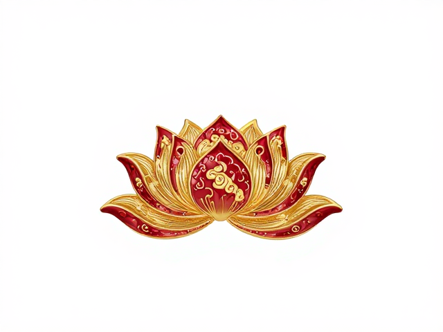 赤金璀璨流云纹样莲花,东方美学与珠宝设计的极致融合