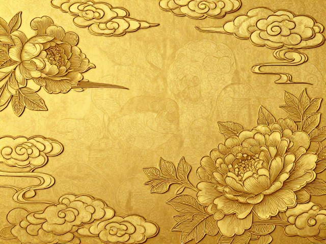苏州苏工花丝牡丹流云纹样，富贵典雅，尽显东方美学韵味