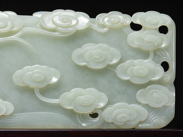 广州广式镶嵌玉雕流云纹样,精工工艺与古典美学解析