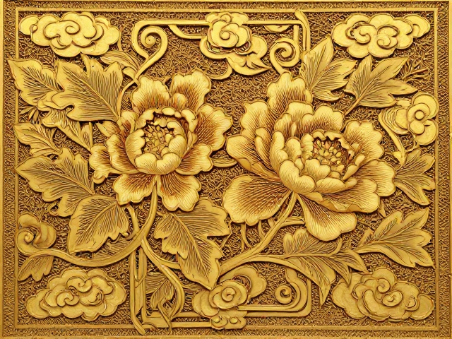 苏州苏工花丝牡丹流云纹样,富贵典雅,尽显东方美学韵味