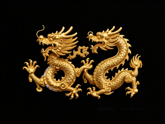 龙纹金饰,国力强盛象征,演绎丰满华贵的东方瑞兽美学