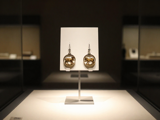 草原动物纹样耳环耳坠,恒温恒湿展厅珍藏级展示