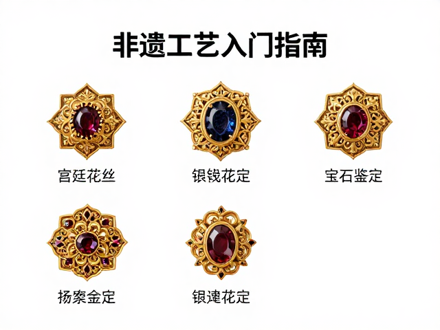 宫廷花丝与金银錾刻,结合宝石鉴定基础的非遗工艺入门指南
