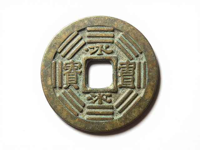 繁复錾刻纹理配八卦纹,品相完美度高,古钱币鉴赏指南