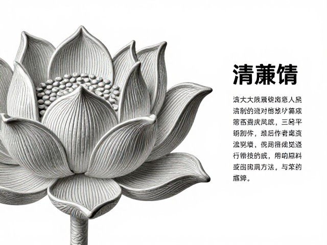 莲花繁复錾刻纹理，行活工艺解析与清廉寓意解读