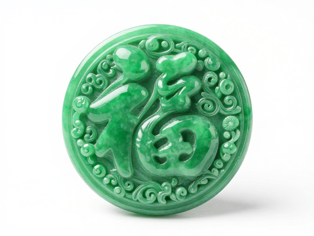 翡翠绿多子多福,繁复錾刻纹理寓意吉祥,传统工艺之美