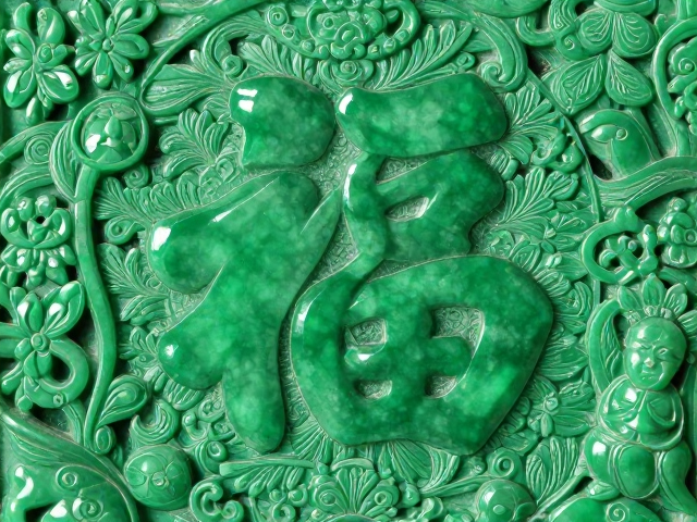 翡翠绿多子多福,繁复錾刻纹理寓意吉祥,传统工艺之美