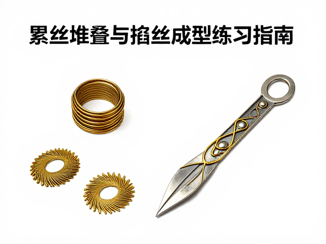 累丝堆叠与掐丝成型练习指南,镶嵌技法详解
