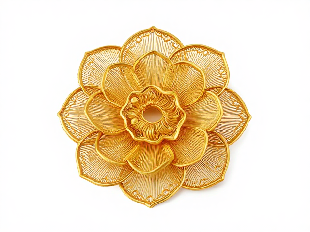 广州花丝镶嵌，累丝堆叠技法，线条流畅尽显非遗之美