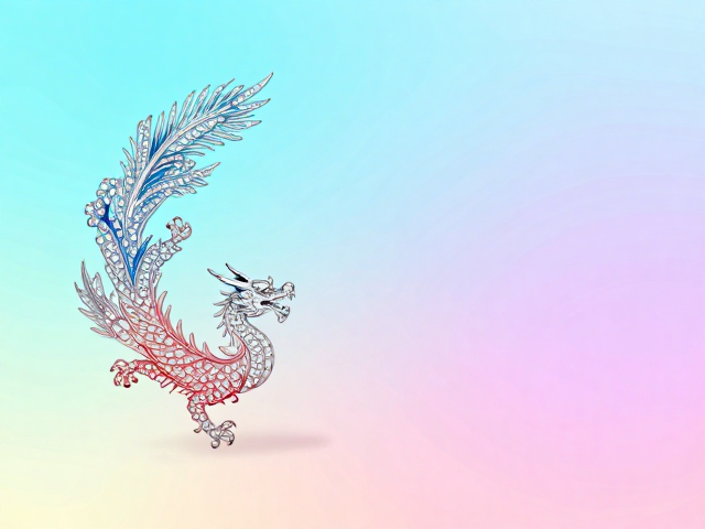 龙凤呈祥点钻镶嵌,羽色渐变质感首饰设计灵感