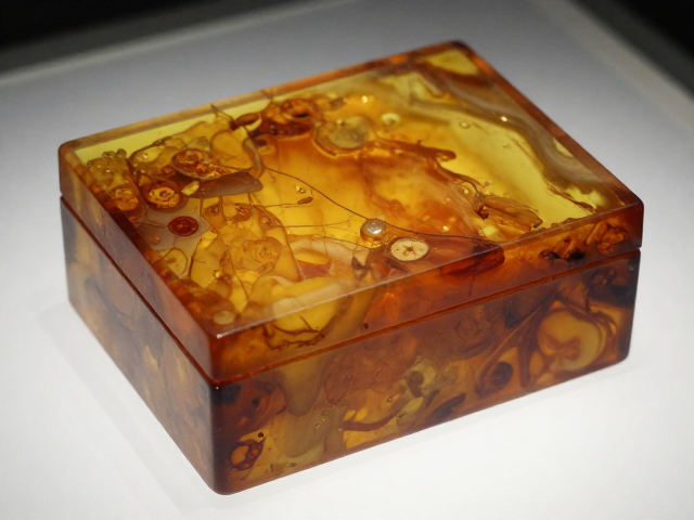 博物馆展览揭秘,琥珀珠宝盒的千年光泽与工艺