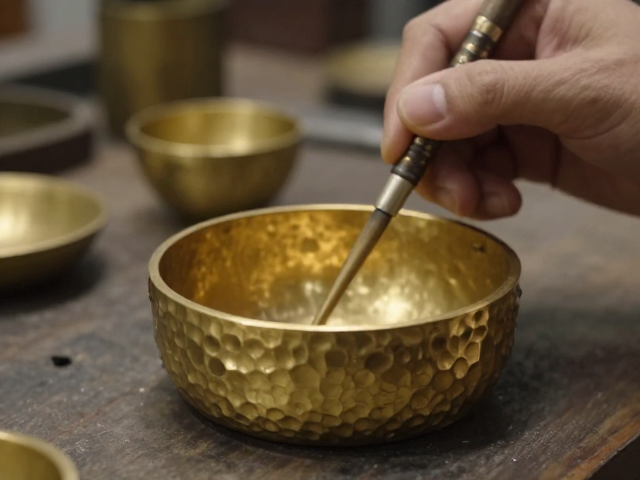 古法失蜡铸造黄铜锤纹工艺品，传承匠心与美学价值