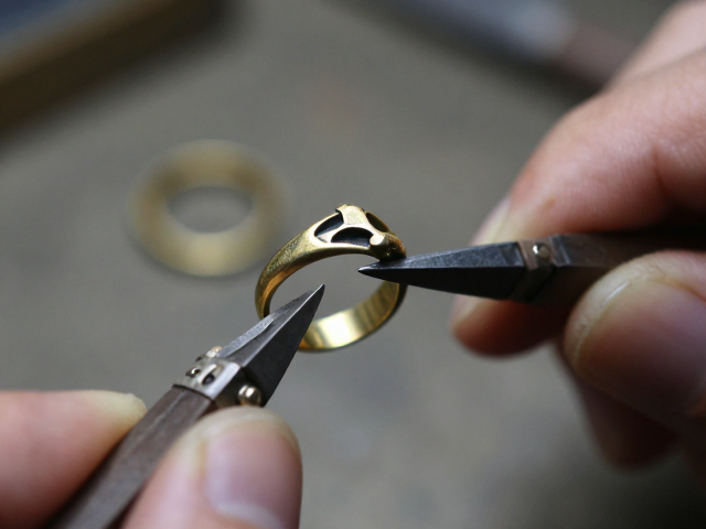 传统金工工作室手作，做旧氧化古典三爪镶戒指，复古质感与匠心工艺详解
