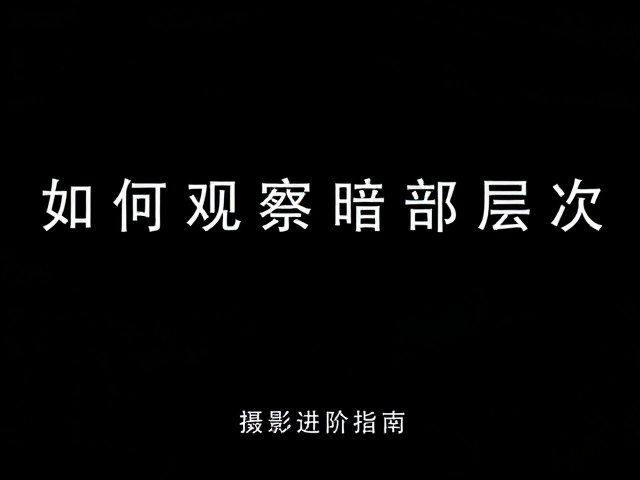 场景观察与光影筛选