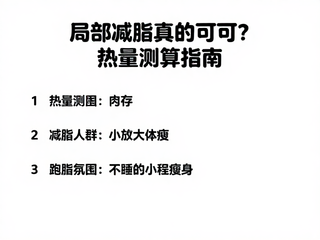 局部减脂真的可行?热量测算指南,助减脂人群精准瘦身