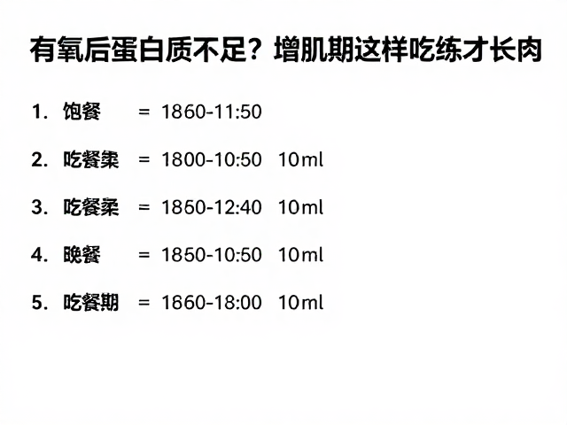 有氧后蛋白质不足？增肌期这样吃练才长肉