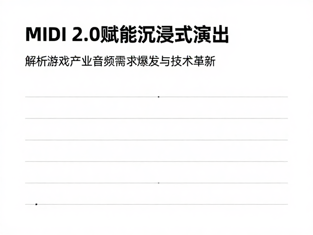MIDI 2.0赋能沉浸式演出,解析游戏产业音频需求爆发与技术革新