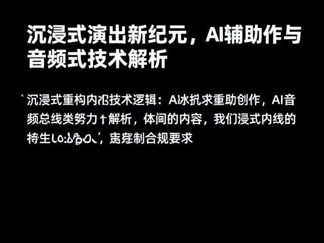 沉浸式演出新纪元,AI辅助创作与音频总线技术解析