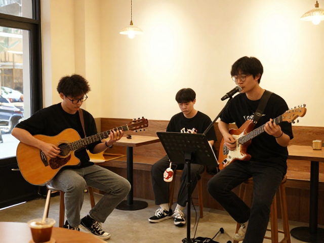 大学生音乐人跨界联名咖啡馆,即兴演奏引爆流量新玩法