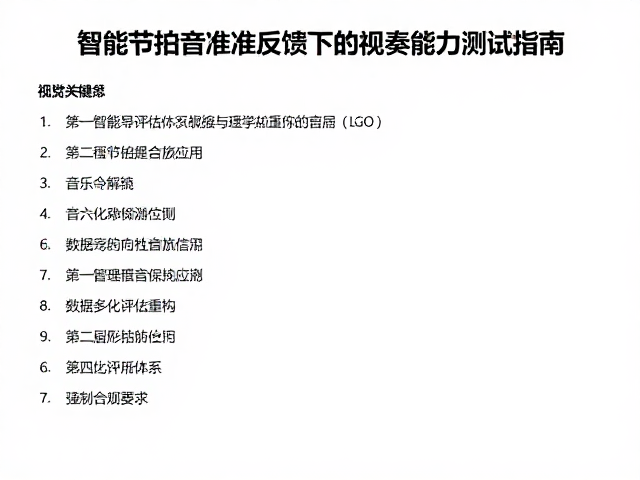 音乐院校教师必看,智能节拍与音准反馈下的视奏能力测试指南
