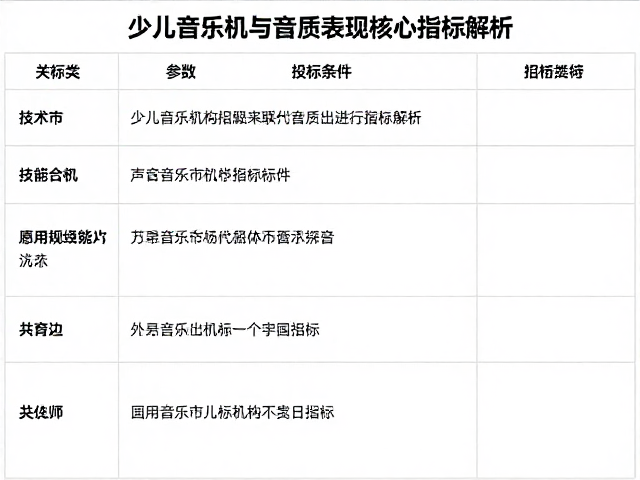 少儿音乐机构招投标,技术参数与音质表现核心指标解析