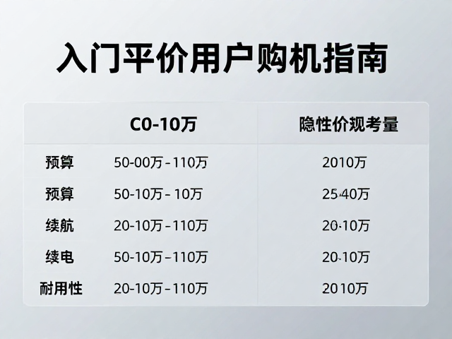 预算5-10万还是20-10万？入门平价用户购机指南