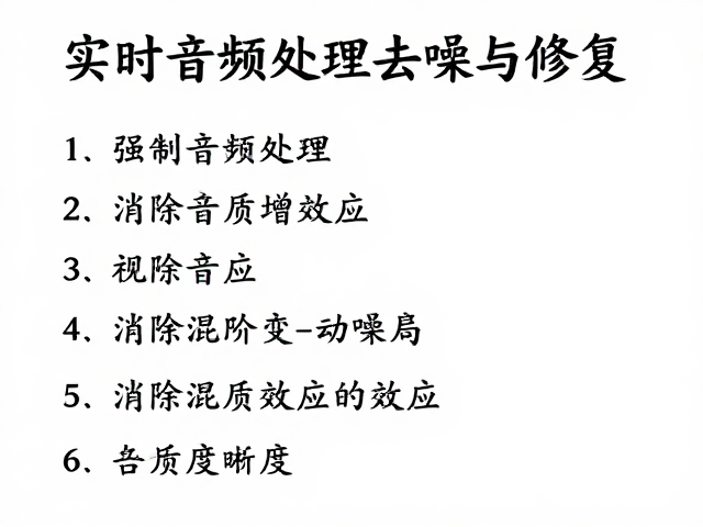实时音频处理去噪与修复,消除混叠效应,提升音质清晰度