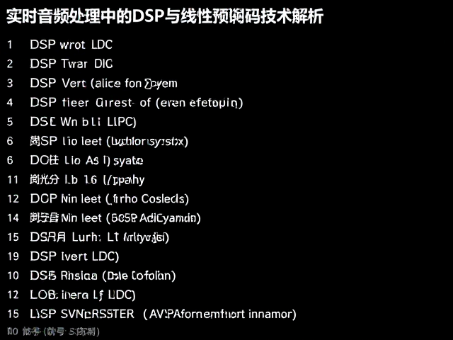 实时音频处理中的DSP与线性预测编码技术解析