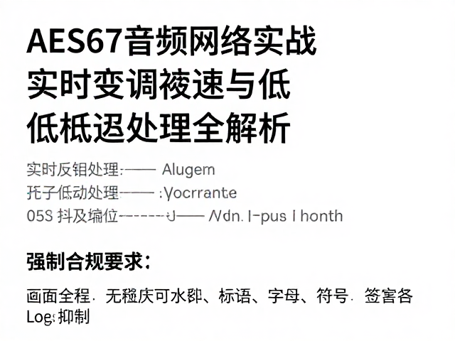 AES67音频网络实战,实时变调变速与低延迟处理全解析