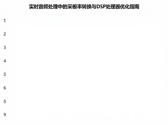 实时音频处理中的采样率转换与DSP处理器优化指南