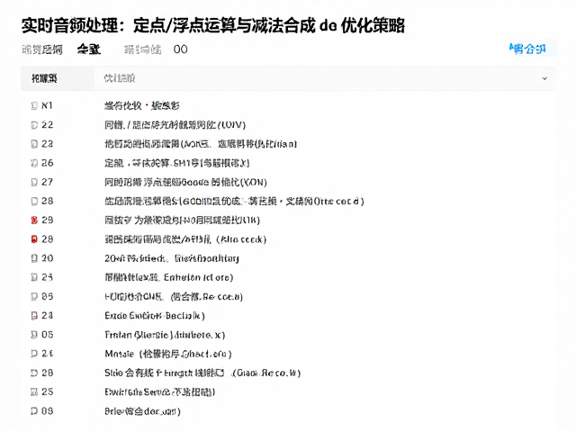实时音频处理,定点/浮点运算与减法合成的优化策略