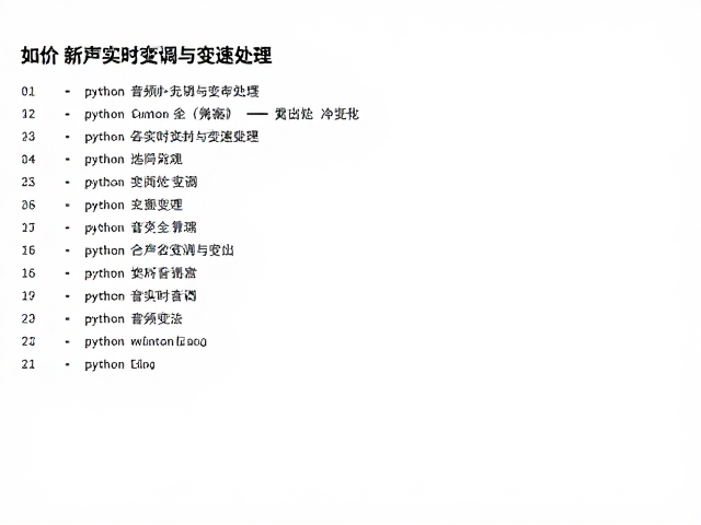 Python音频库实战,如何高效实现实时变调与变速处理