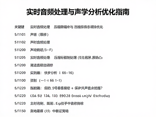 实时音频处理,压缩限幅与声学分析优化指南