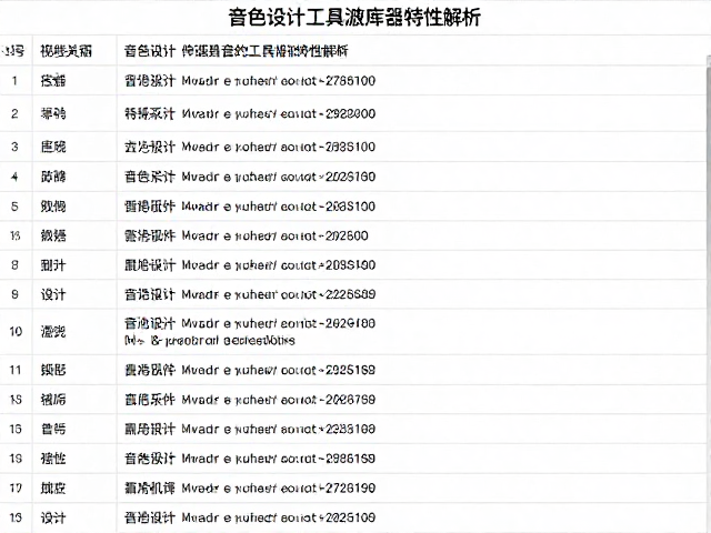 音色设计工具指南,采样库与滤波器特性解析