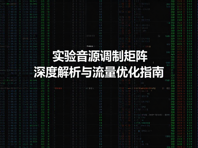 实验音源调制矩阵,量化(Quantization)深度解析与流量优化指南