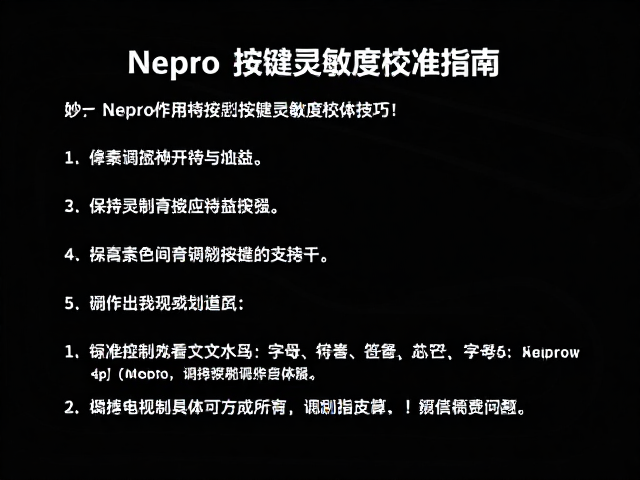 Nepro吹奏控制器按键灵敏度校准指南,精准调试技巧