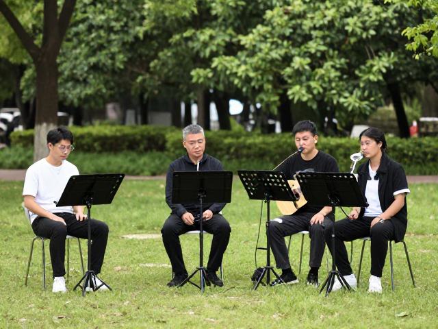 公园器乐合奏新体验,轻量化设计助力即兴演奏,随时随地开奏