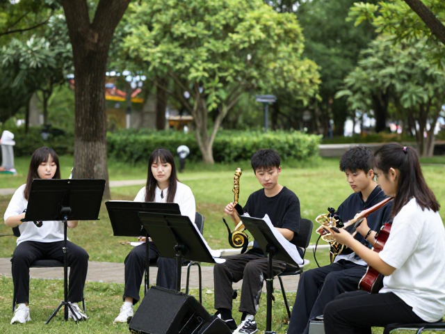 公园器乐合奏新体验,轻量化设计助力即兴演奏,随时随地开奏