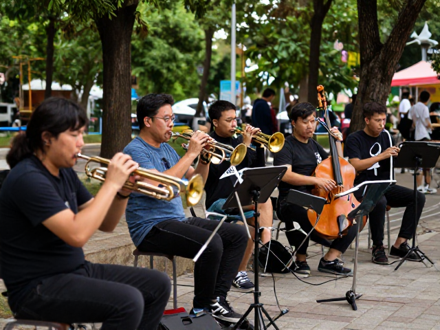 街头艺人公园器乐合奏,巧用混响延迟打造沉浸式街头音乐现场