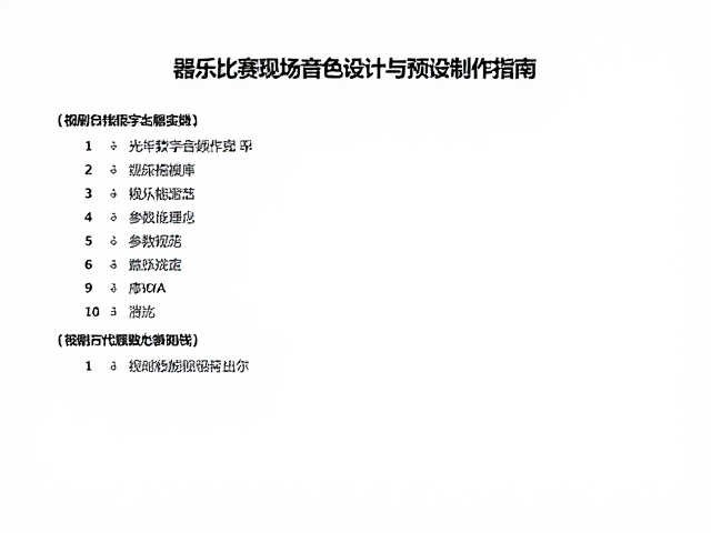 光纤数字音频实战,器乐比赛现场音色设计与预设制作指南